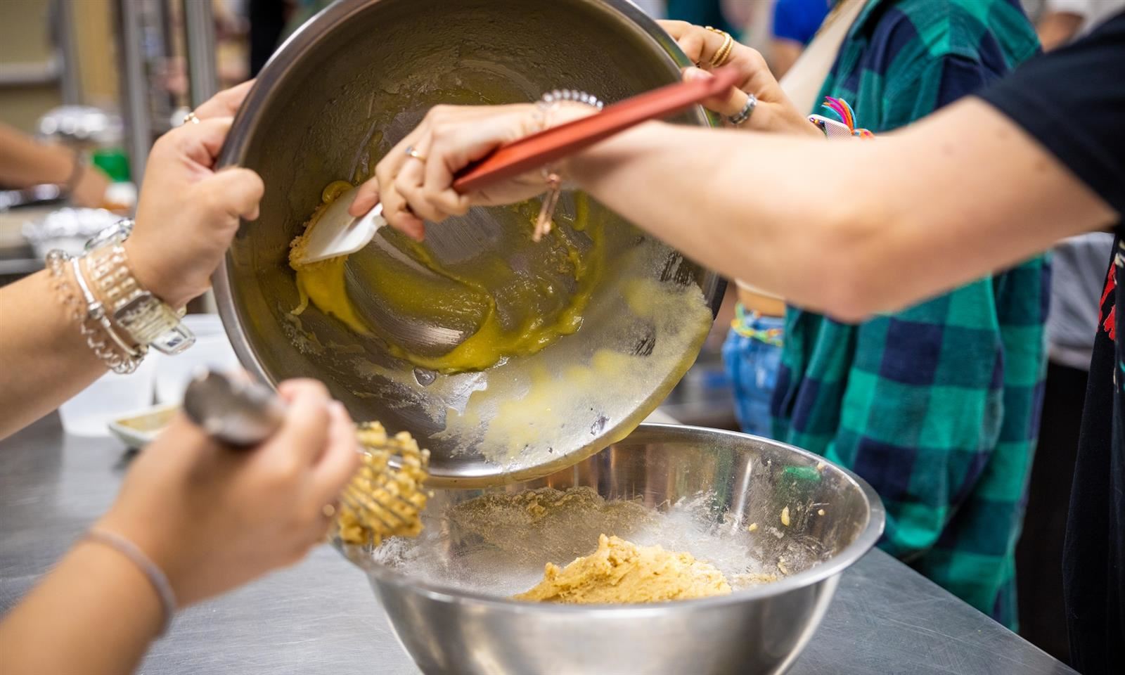 Culinary students baking